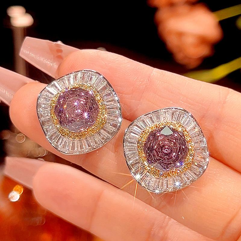 Autumn And Winter Jewelry Copper Bottom Gold-Plated Rose Cut Dry Rose Temperament Light Luxury Suit Women 14-10M