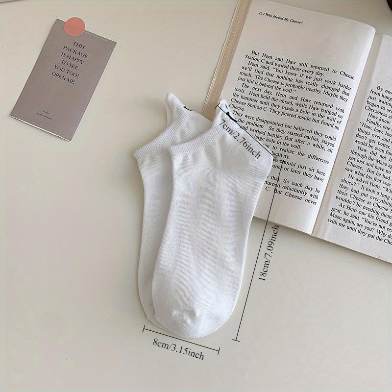 10 Paar Smiley-Gesicht Knöchelsocken, Niedliche & Schlichte Atmungsaktive Low-Cut Knöchelsocken, Damenstrümpfe & Strumpfwaren