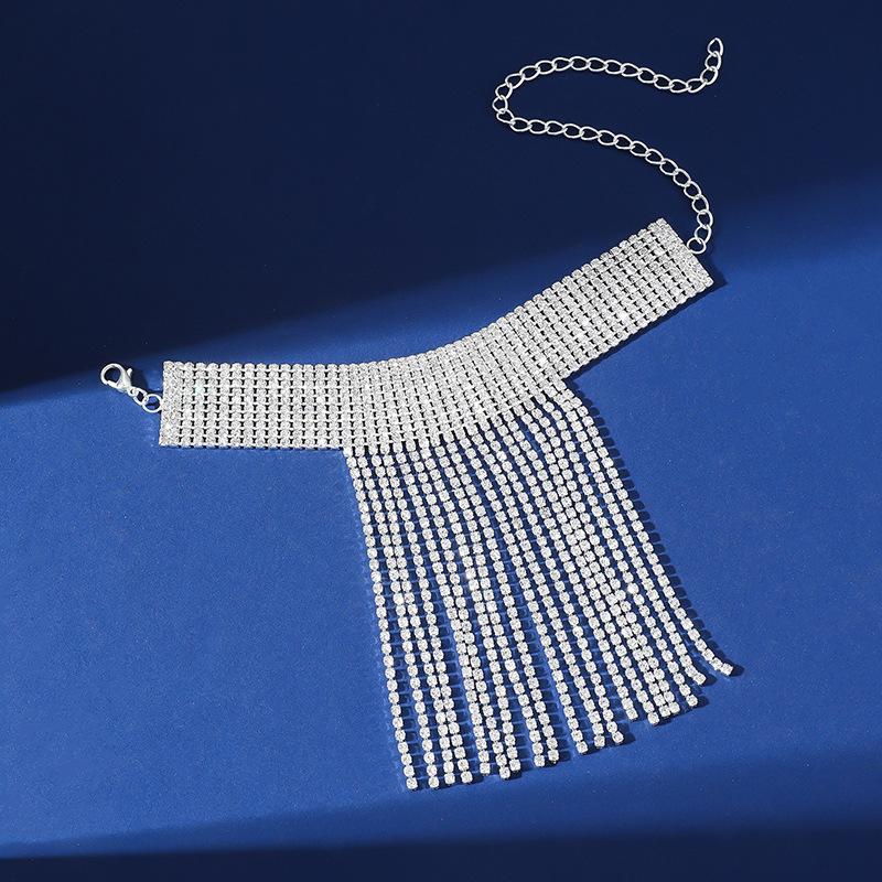 New Rhinestone Tassel Ankle Chain For Women, Fashionable And Shiny Full Diamond Ethnic Style Jewelry Gift
