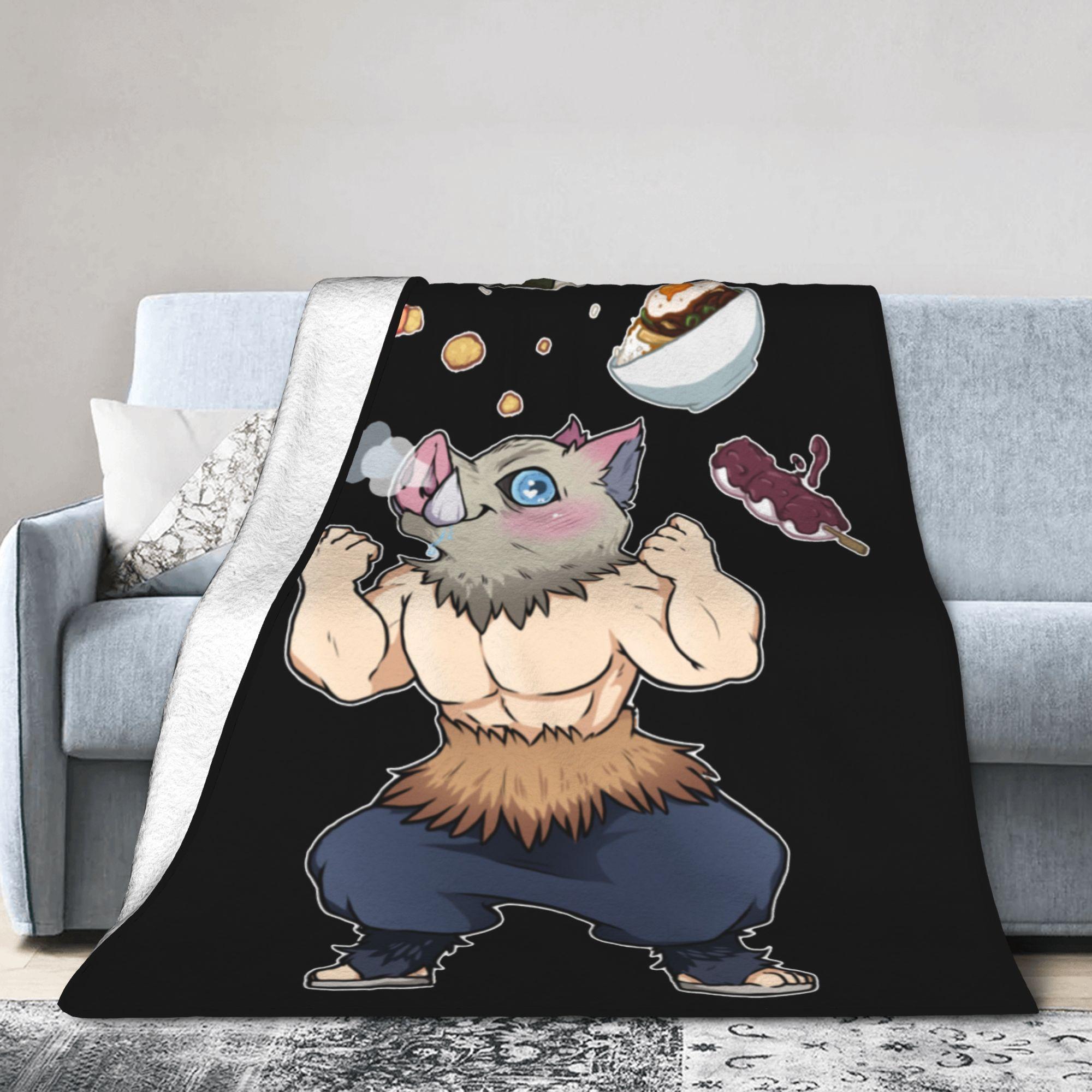 

Inosuke Blanket Summer Air Conditioning Kimetsu No Yaiba Anime Multi-function Soft Throw Blanket for Sofa Car Plush Thin Quilt 30x40in