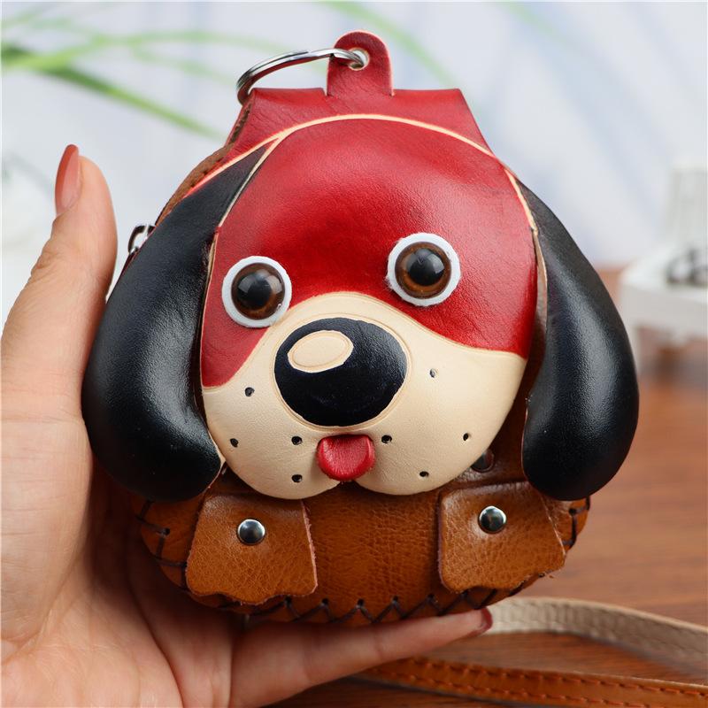 

Cowhide Creative Puppy Change Bag Car Key Bag Zodiac Small Backpack One Shoulder Crossbody Bag Small Gift