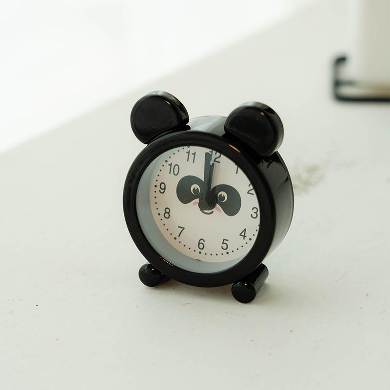Mini metal bear cartoon cute small alarm clock creative unique desk bedside alarm clock