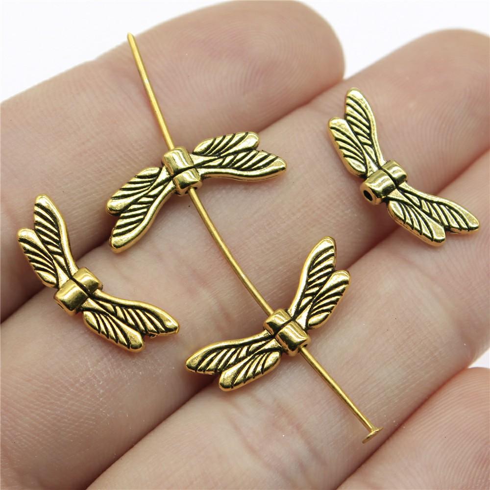 20pcs Angel Wing Small Hole Beads For Jewelry Making Antique Silver Color DIY Crafts Making Findings Handmade Jewelry Findings