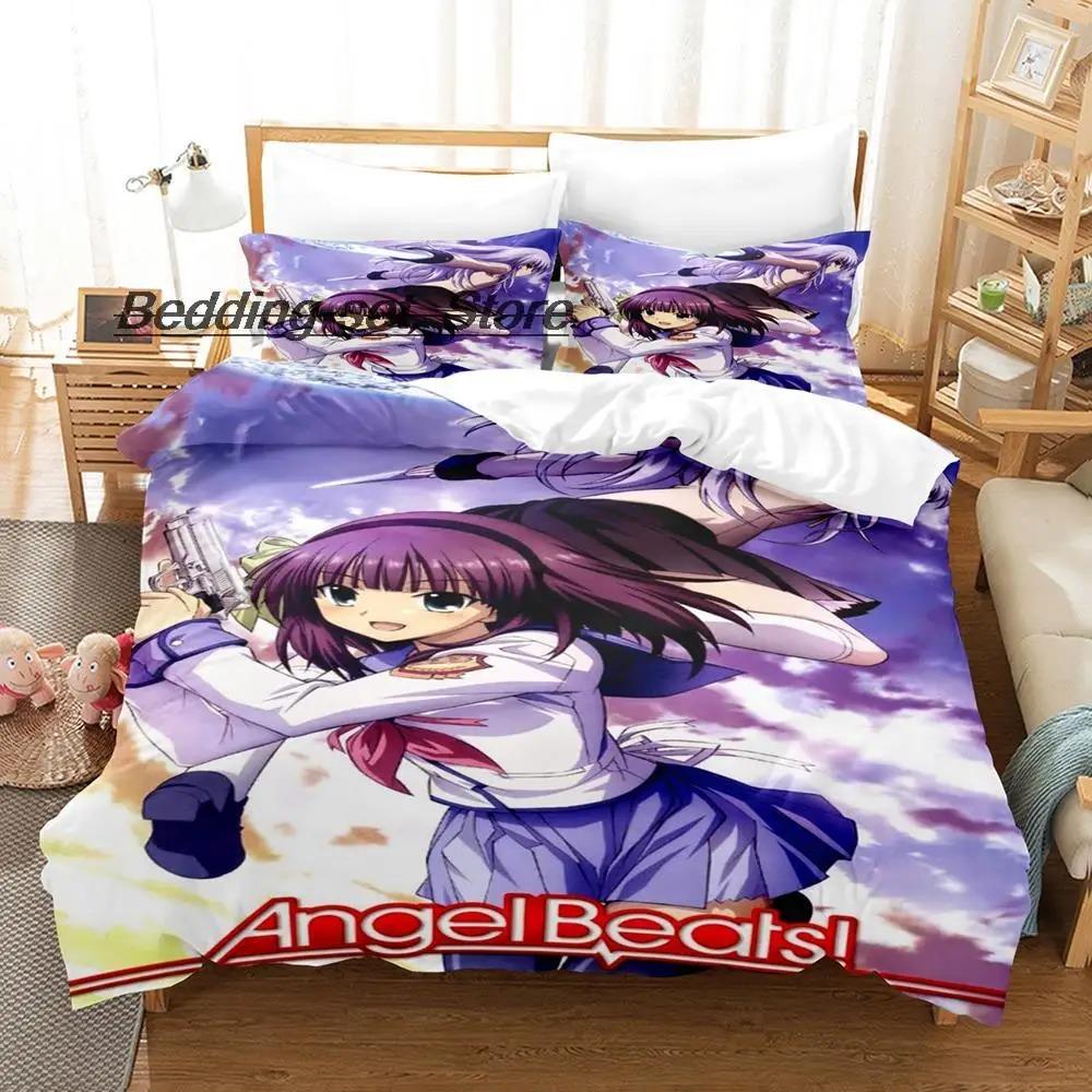 Angel Beats Bedding Set Single Twin Full Queen King Size Bed Set Aldult Kid Bedroom Duvetcover Sets Anime Bed Sheet Set