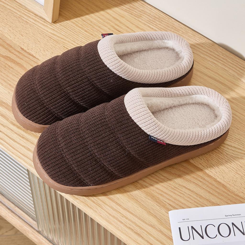 Winter Women Home Slippers Plush Warm Flat Slides Breathable Soft Non-slip Slippers Indoor Outdoor Men Casual Slippers