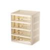 White Flat Lid Multilayer Cosmetic & Stationery Organizer - Dustproof Skincare & Lipstick Storage Box.