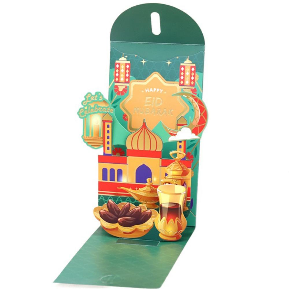 

Traditional Eid Mubarak Money Packet Moon Castle Money Packet 3D Redness Envelopes Middle East зелёный