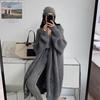 Jarní Nadměrné Pletené Dámské Dlouhé Svetry Výstřih do V Volný Kardigan Hrubé Teplé Kabáty Dámské Nové Trendy Ležérní Dámské Oblečení