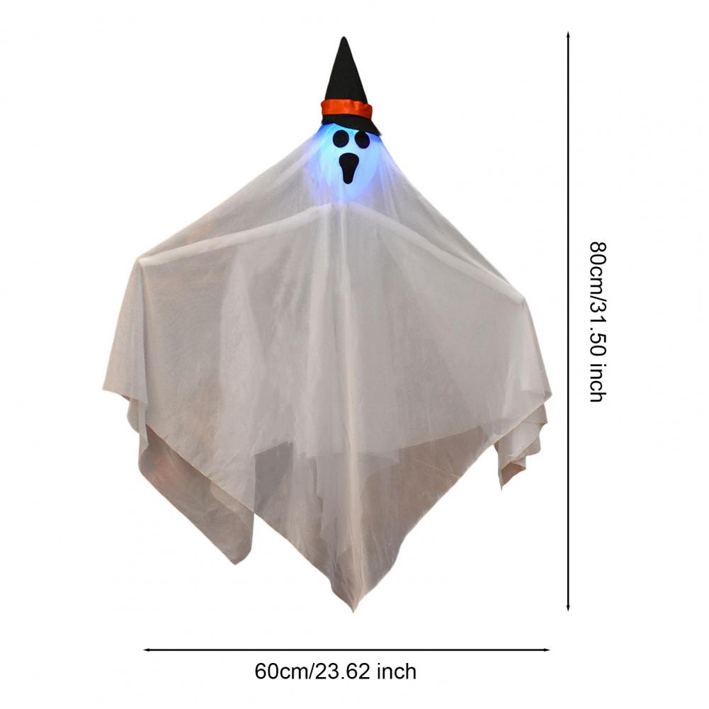 Glowing Prop Hanging Ghost Halloween Decoration Spooky Halloween Hanging Ghosts Outdoor Decoration Set with Light-up for Front