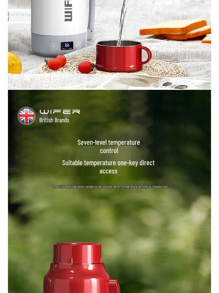 Smart Travel Electric Kettle: Portable, Insulated, Large Capacity