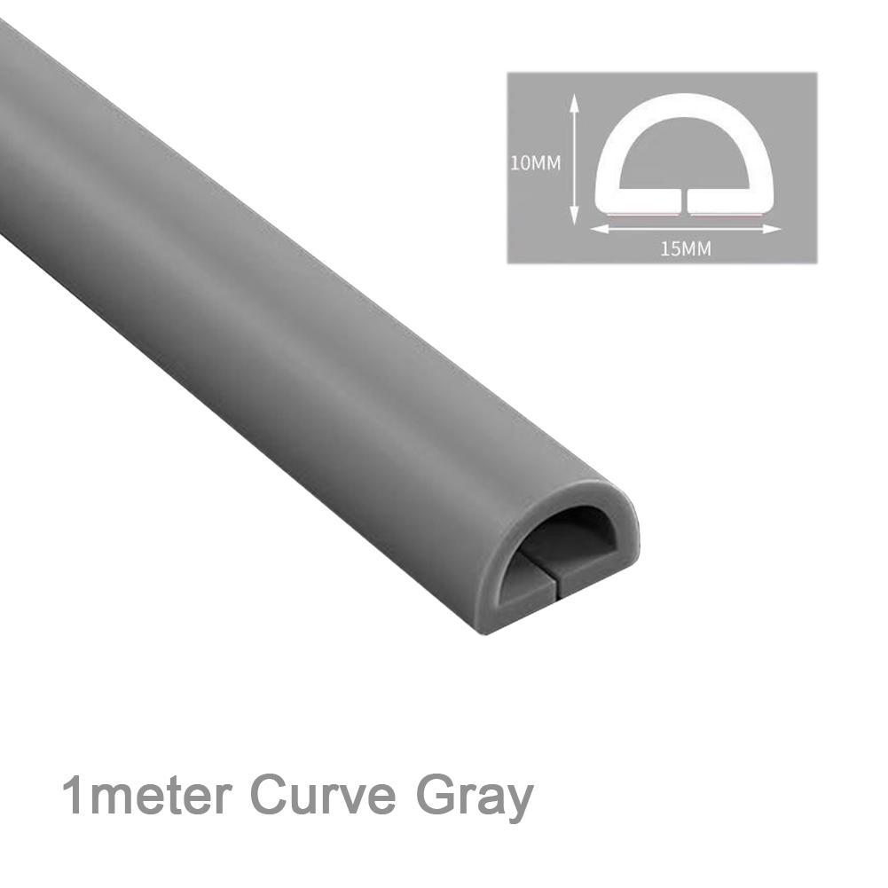 Easy Installation Floor Cord Cover Floor Protection Robust PVC Material Sleek Curve Design Trapezoidal Type For Home