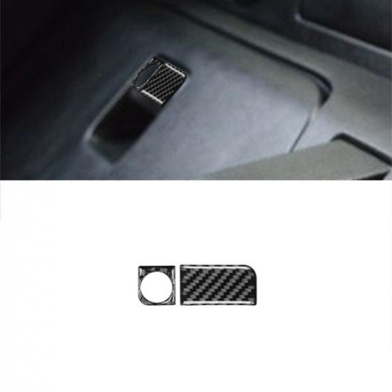 2PC Carbon Fiber Rear Storage Box Lock Cover Trim Fit For Nissan 350Z 2003-2005