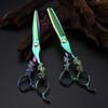 6.0 Inch Green Flower Handle Nimpson Hair Scissors Haircut Flat Scissors Bangs Scissors Thin Scissors