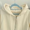 Loose Hoodies Women Autumn Winter  New Casual Long Sleeve Zip Up Hoodie Chic Vintage Solid Draw String Sweatshirt
