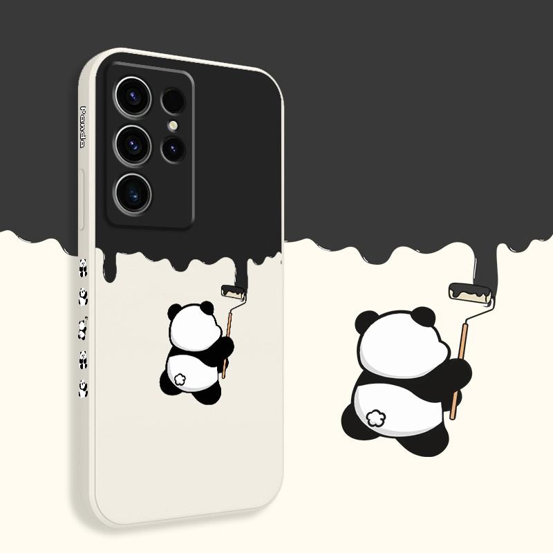 Paint Panda Phone Case For Samsung Galaxy S25 FE S24 S23 S22 S21 S20 S10 Ultra Plus FE Note 20 Ultra 10 Plus Cover
