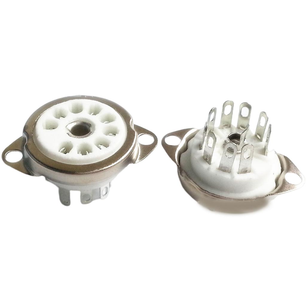 GZC9-C-1/GZC9-C-1-G Ceramic Tube Socket 9PIN Connector for 12AX7,12AT7,12AU7,ECC83,ECC82,E88CC 6922 forAudio Enthusiasts