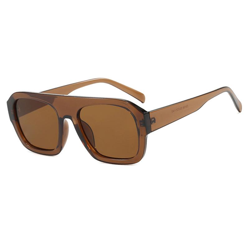 Luxury Square Sunglasses For Women New Vintage Thick Frame Leopard Orange Sun Glasses Female Fashion Polygon Flat Top Eyewear