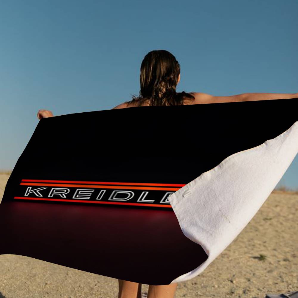 Serviette de Plage Microfibre Logo K-Krei-Dler Absorbante Séchage Rapide Douce Serviette de Yoga Natation Station Balnéaire Alpinisme