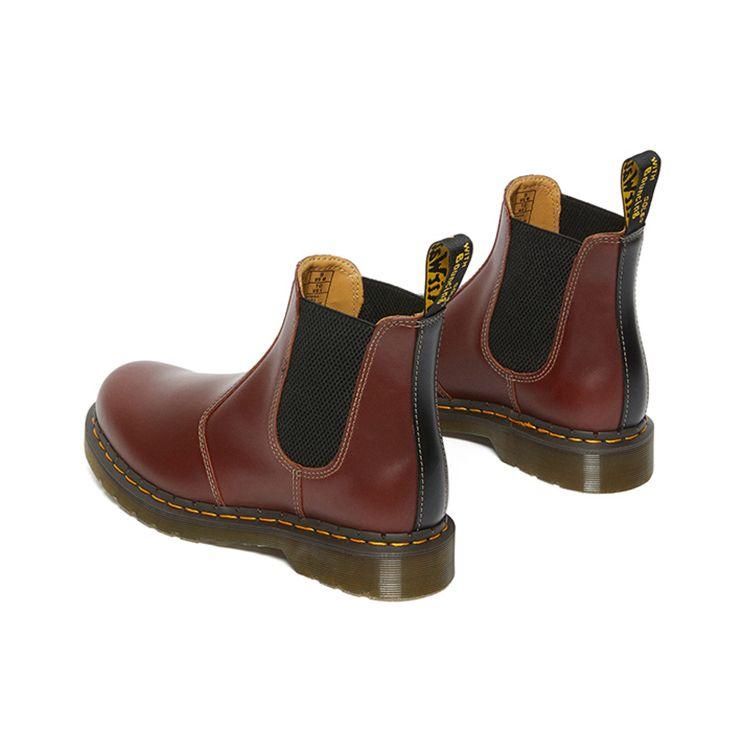 Dr. Martens Leather Round Toe Pull-On Short Chelsea Boots Men Boots Brown 27547201