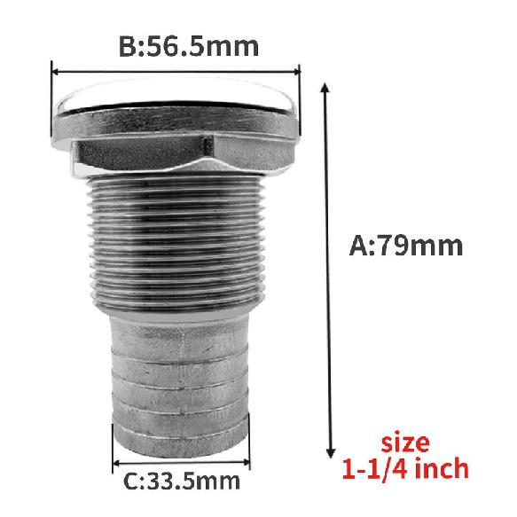 

1-1/4inch 1-1/2inch Marine Hardware Boat Accessories Fitting Hose 316 Stainless Steel Full Half Thru Hull with Hose Half Type A