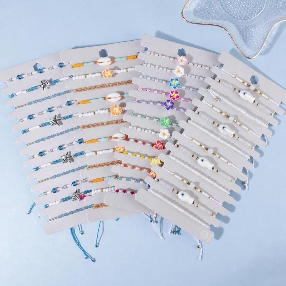 12Pcs/Set Bohemian Shell Flower Bracelet Set Adjustable Stackable Hand Chain Gifts