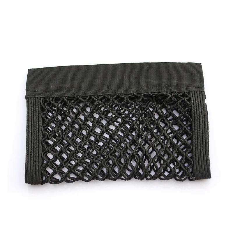 Car Trunk Mesh Rear Seat Storage Bag Auto Organizer Double-deck Elastic String Net Magic Sticker Pocket Bag Car Trunk Organizer