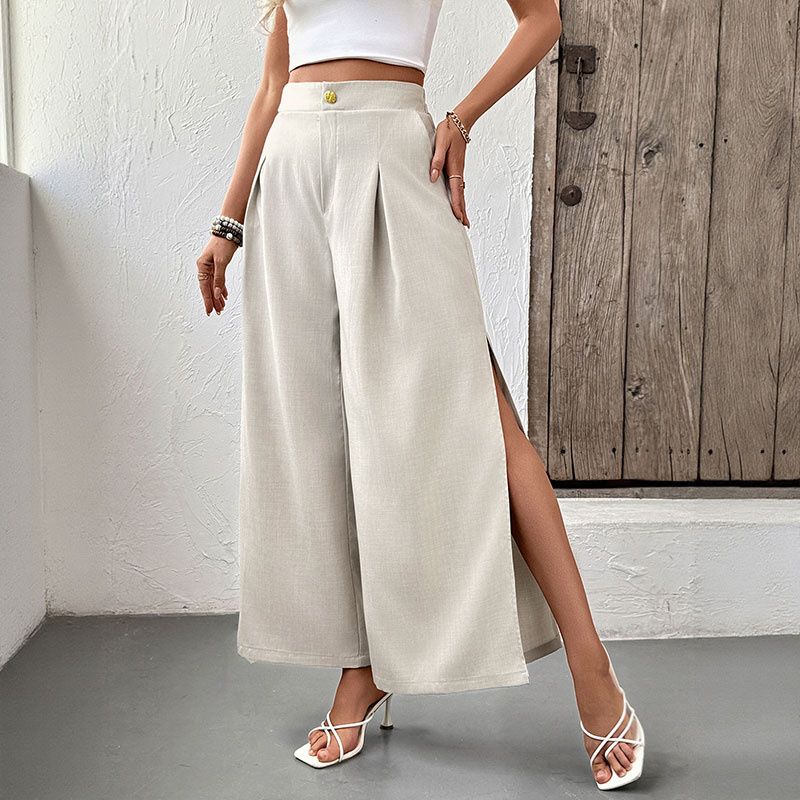 

Spring Autumn Women Trousers Ladies Pants Fashion Loose Women Wide Leg Pants Light gray M