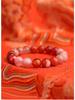 Five Elements Red Agate Fire Balance Bracelet with Cinnabar - Unisex Jade Crystal for Fire Element Support
