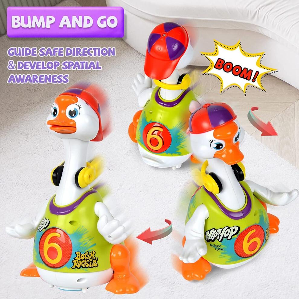 EastSun Baby Hip Hop tanzende musikalische Gans Spielzeug singend krabbelnd gehend Ente Spielzeug für 12 18 Monate Kleinkind Geschenk für 1 2 Jahre alte Jungen Mädchen