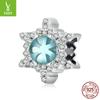 Winter Snowflake Diy Bracelet Beaded Accessories, Christmas S925 Silver Pendant