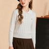 Kinder Zopfmuster Pullover mit kleinem Kragen für Wärme und lässige Alltagsmode