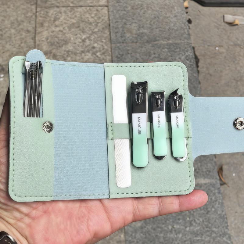 Portable 10-Piece Nail Clipper and Manicure Set with Ear Pick