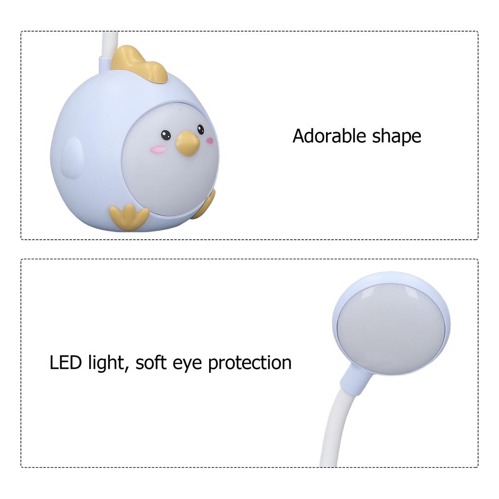 Cute LED Desk Lamp for Student 360 Degree Adjustment USB Charging Soft Light Table Lamp Night Lamp for Home Dorm