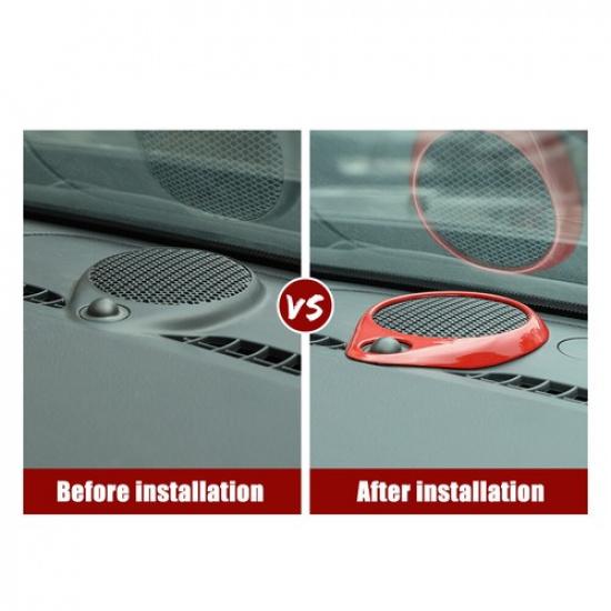 Red Dashboard Speaker Frame Trim Ring Decor Cover for Jeep Grand Cherokee 2011+