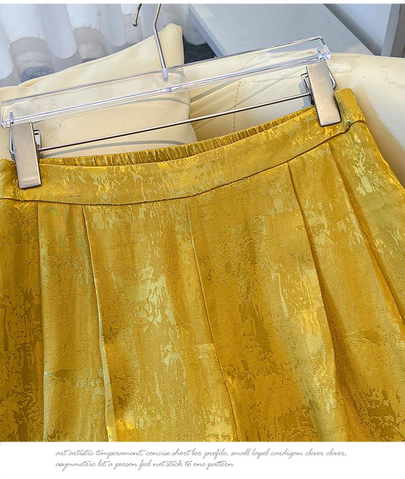 Silk Jacquard Wide-Leg Pants for Middle-Aged Women - Ethnic Style Retro Slimming Design