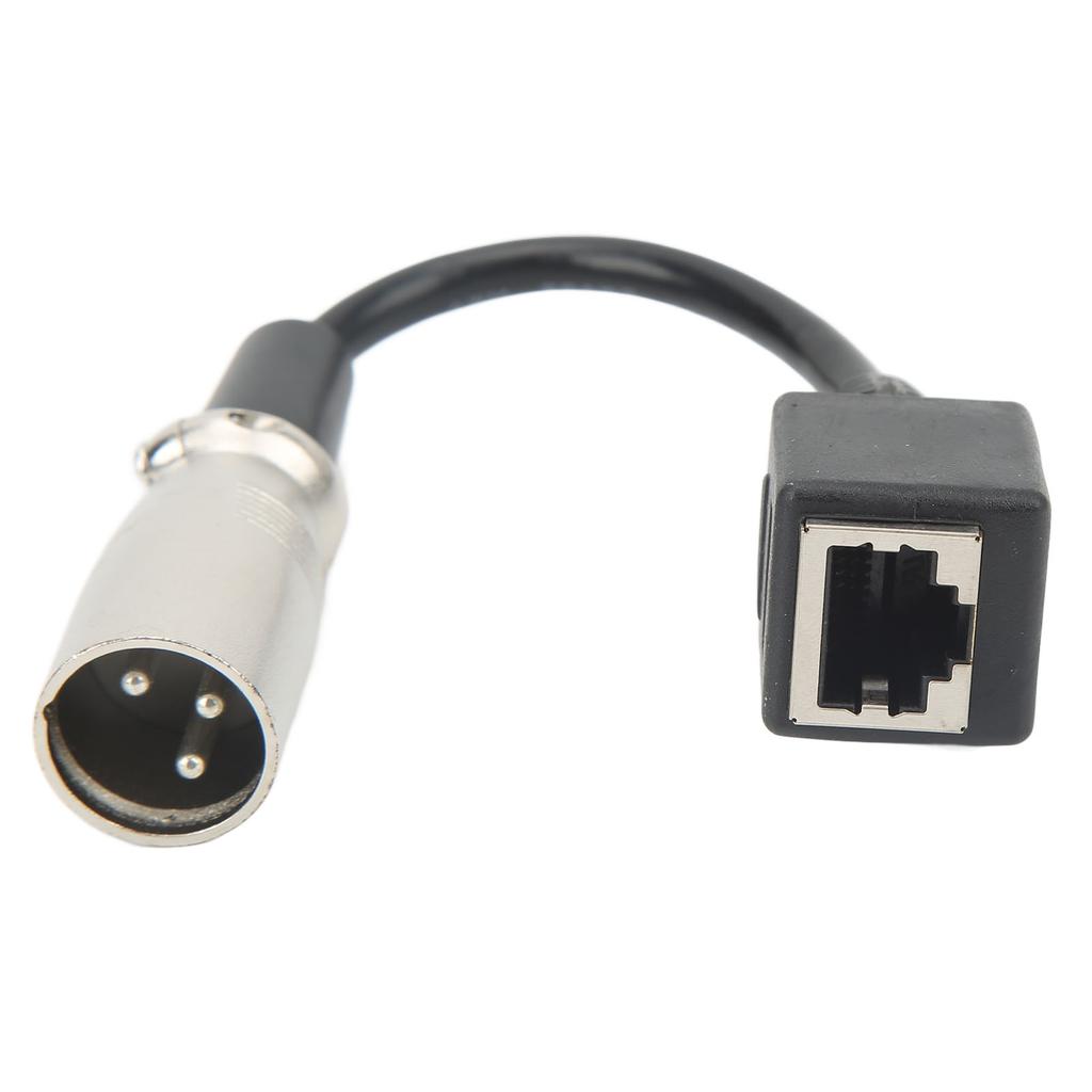 XLR 3pin to RJ45 Female Adapter Cable Rubber Cover XLR Male to RJ45 Network Connector Extension Cable 5.9in