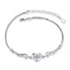 Mode 925 Sterling Zilver Engel Liefhebber Hart Ketting Armbanden voor Vrouwen Paarse Zirconia Kristal Bruiloft Sieraden Accessoires Cadeaus