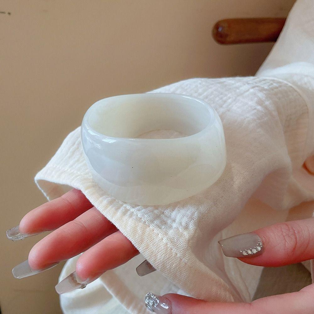 Retro Jelly Color Wide Bracelet Vintage Geometric Irregular Bangle Glitter Acrylic Bangle  Girls