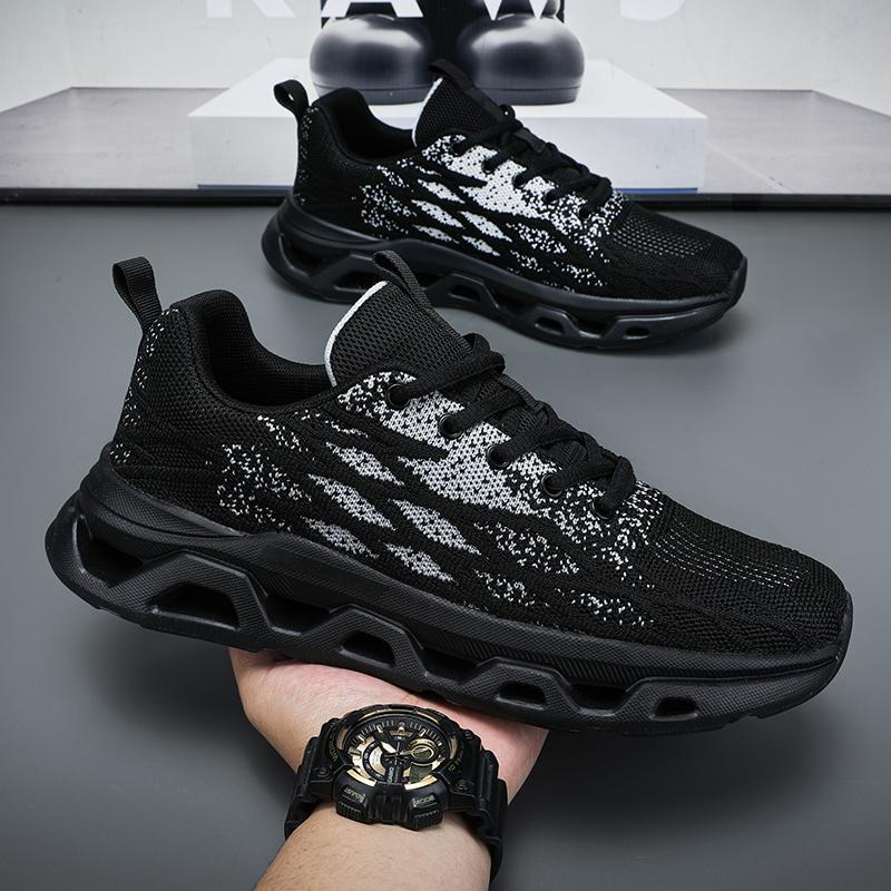 Summer Men's High Quality Sneaker Casual Sport Tennis Shoes Solid Color Breathable Lace-up Outdoor Running Training Shoes
