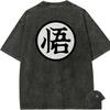 Dragon Ball Goku T Shirt Go Kanji Men Acid Wash Oversized Streetwear Anime Symbol Cotton Vintage Karate Dojo Master Top Tee