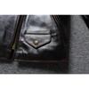 Chinese Size Style RL Top Layer Oil Waxed Cowhide Real Leather Jacket Men Stand Collar Brown Motorcycle Coat Men's Biker Jacket Spring Autumn