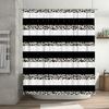 Animal Print Shower Curtain Black White Striped Design with Leopard Pattern for Bathroom Decorations Waterproof Fabric Easy Inst
