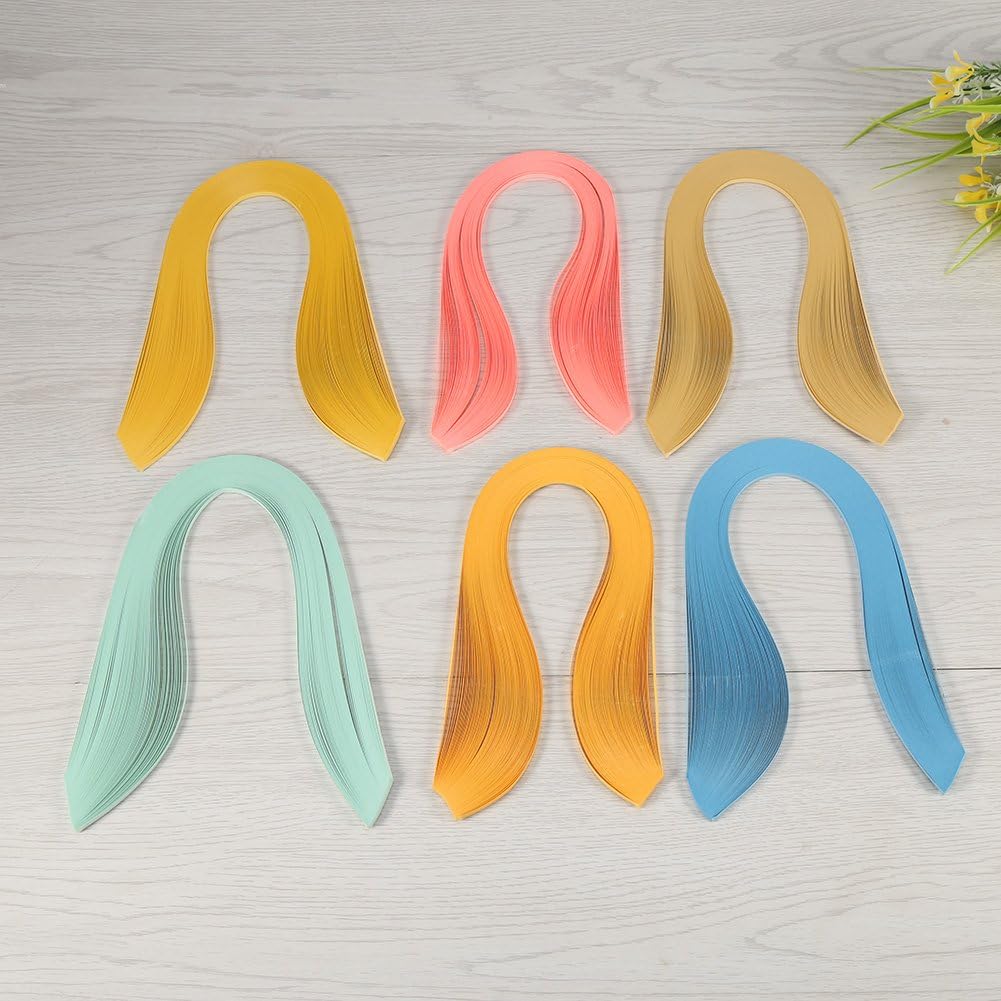 Paper Quilling Strips Set, 600 Strips Quilling Art Paper 3mm Width Pure Color Origami Paper Hand Craft Decoration 12 Colors (Nude)