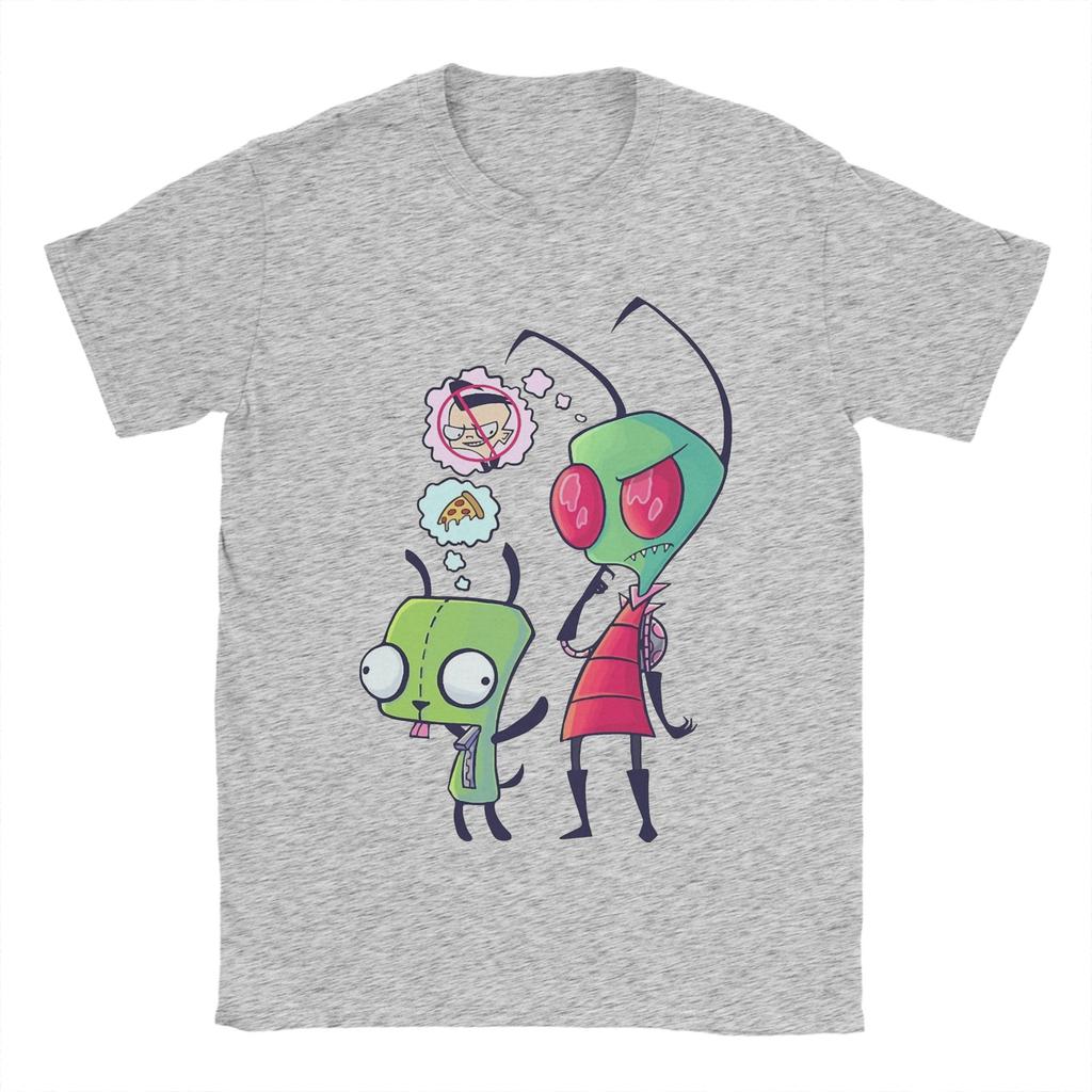 Novelty Gir and Zim Invader Zim TShirts Unisex Round Neck Cotton T Shirts  Short Sleeve Tees Plus Size Clothes