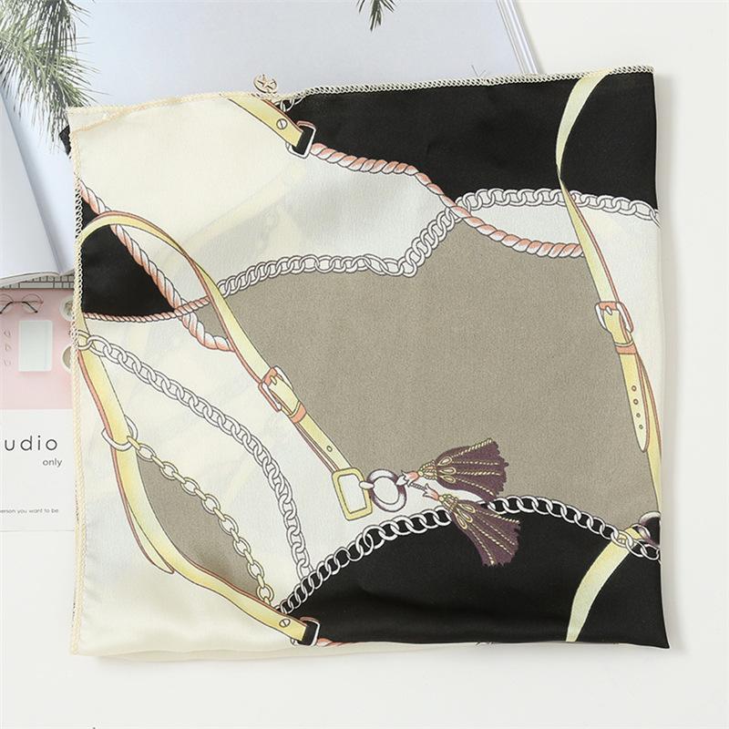 50 * 50cm Sciarpe di seta primaverili e autunnali Decorazione versatile Sciarpe quadrate professionali Protezione del collo Borsa legante