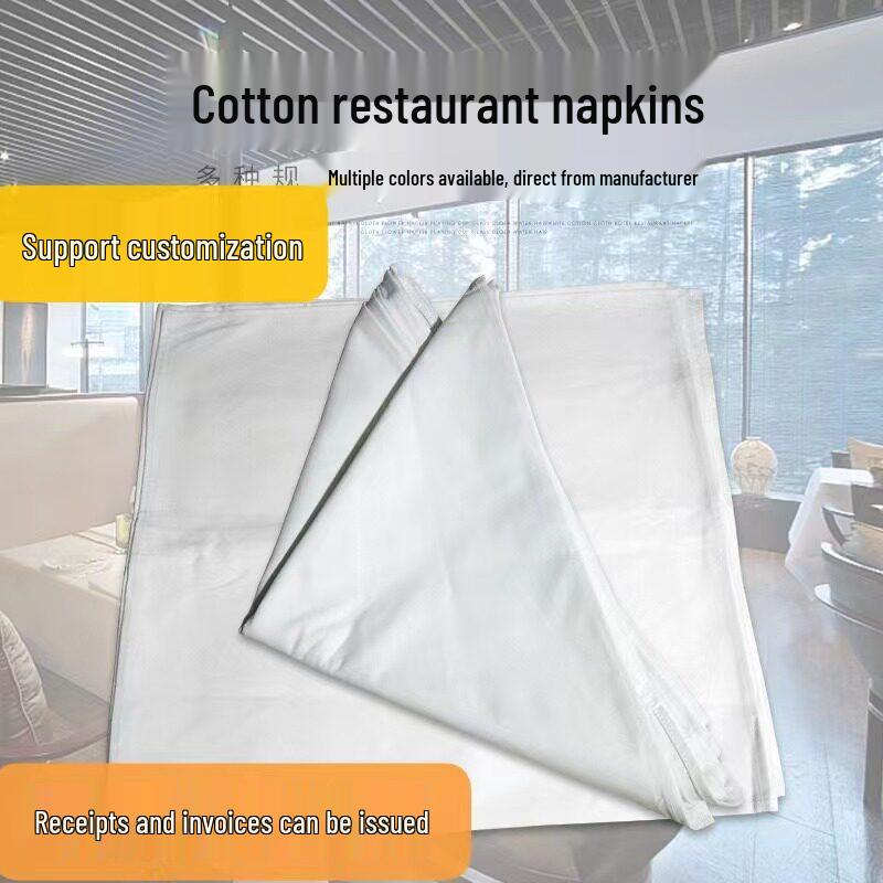 Lint-Free Flower-Folded White Napkin for Hotel Restaurants 30x30cm Thick Plain (2 pieces)