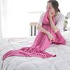 Solid Color Mermaid Tail Knitted Bed Sofa Sleeping Rest Blanket Home Decoration