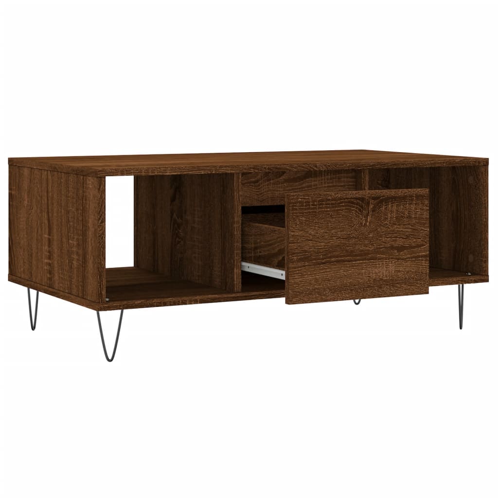 Vidaxl Coffee Table, Brown Oak, 90X50X36.5 Cm