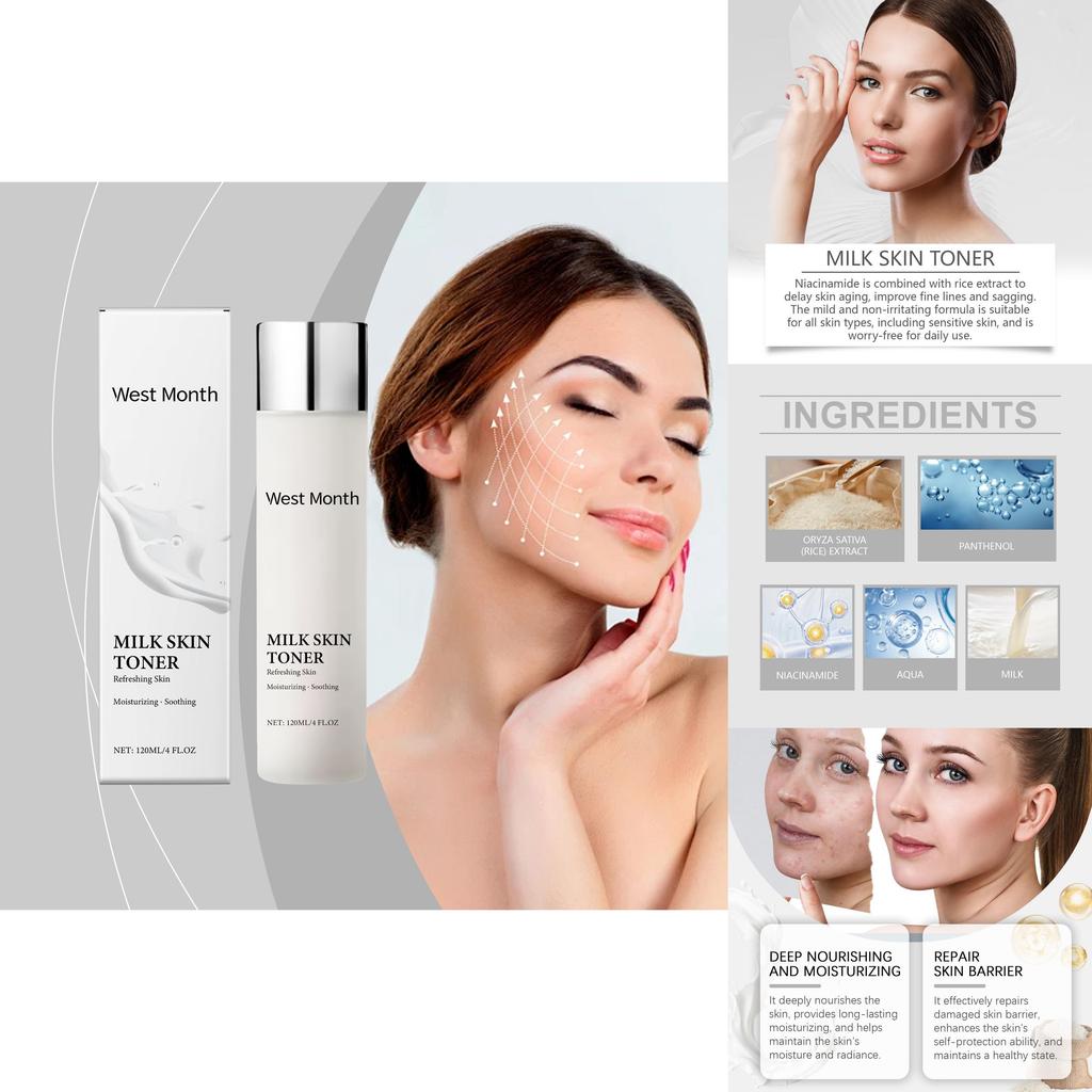 West Month Niacinamide Toner Nourishing Skin Repair Enhancing Brightening Hydrating Formula 120ml