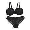 Damski Zestaw Koronkowej Bielizny Plus Size z Fiszbinami, Seksowny Push-up i Oddychający, na Duży Biust, Mała Bielizna